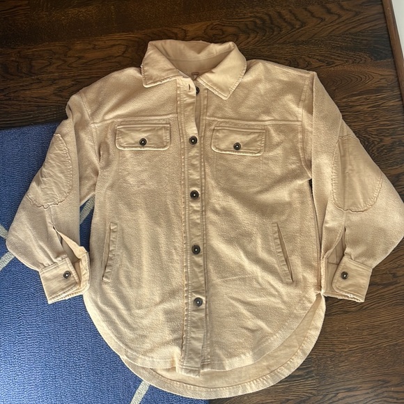 NWT Free People Ruby Shacket Mustard Seed Size Medium - Picture 3 of 5